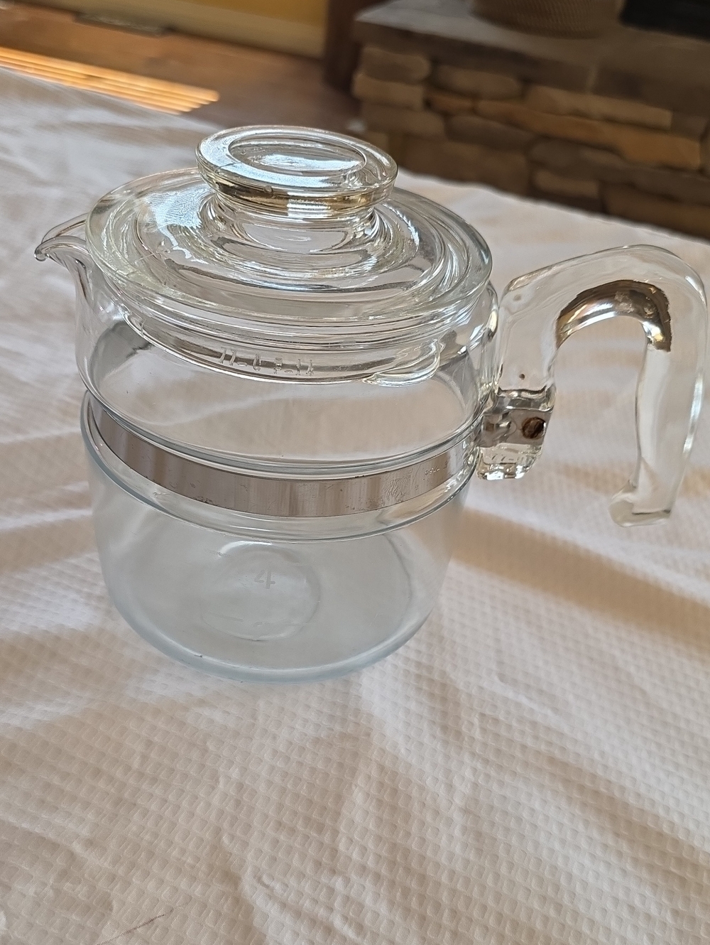PYREX vintage Flameware handled glass coffee purculator teapot